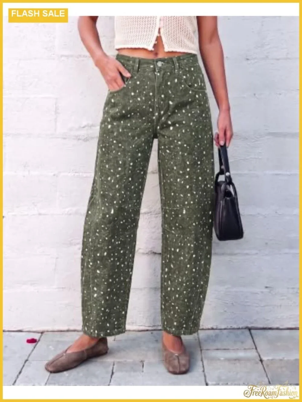 High Rise Barrel Leg Stretch Denim Jeans Womens Fits 4-22 Deer Print
